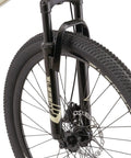 Front wheel of Grafton 26 Inch Mountain Bike For Adults With 21 Speed Aluminum Hardtail Frame Suspension Fork Knobby Tires
