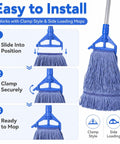 Installation guide for 2 Pack Heavy Duty Mop Head Replacement For Commercial Cleaning with clamp style attachment.