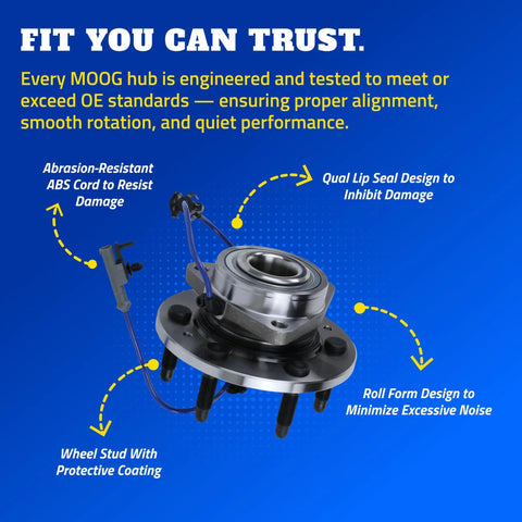 Wheel Bearing And Hub Assembly For Chevy Equinox 2010 2017 Premium Replacement OE Style Durable Hub with rust-coated studs