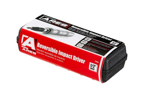 One Half Inch Manual Reversible Impact Driver With Half Inch Drive Chuck Comes With Flat Bits Five Sixteenths And Three Eighths Phillips Bits Size Two And Size Three Plus Durable Storage Case For Removing Rusted Bolts And Frozen Fasteners packaging