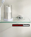 Glass Shower Shelf With 8mm Tempered Glass 20 By 5 Inches 304 Stainless Steel Brushed Finish Wall Mount Organizer For Bathroom Rust Resistant Keeps Your Shower Stuff Neatly Secured