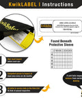 Label instructions for KwikSafety Double Leg Rattler Safety Lanyard 6 Ft Tubular Y-Leg with Internal Shock Absorber, 2 Pack.