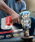 Garage Tested Heavy Hitter 1/2 Inch Cordless Impact Wrench removing a rusted bolt with brushless motor technology.