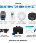 Haul This All In One Mobile Waterlink SpinTouch Photometer Lab Kit including meter, syringes, and calibration disk for testing.