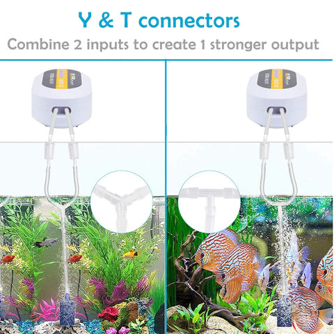 Pawfly aquarium airline tubing connectors set with plastic inline valve and Y and T splitters; 40 pieces.