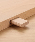 Wood Biscuit Alternative Tenons For Cabinet Making, Pro Grade Joinery Kit, 100 Pcs Brown Solid Wood Connectors For Easy, Accurate Fit And Smooth Installation In Furniture Assembly. Inserted brown solid wood tenon in cabinet joint
