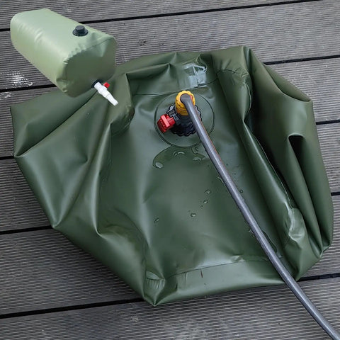 Heavy Duty Large Capacity Water Tote with spout valve and faucet hose connection on deck