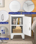 24.4 Inch High Metal Locker Cabinet With One Door And Adjustable Shelves, Free Standing Pantry Storage with open door view