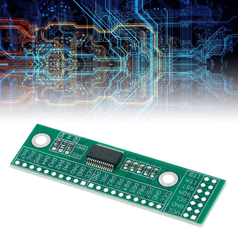 Expandable 16 Bit GPIO Board With I2C For Robotics And Smart Hardware, Cascadable GPIO Expansion Up To 128 Ports on circuit background