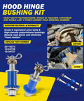Hood Hinge Pivot Bolt Kit With Bushing And Mounting Bolts For 378 And 379 Hoods Before and After Images