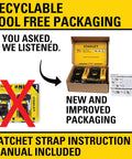 New packaging for Heavy Duty Ratchet Tie Down Straps 1.5 Inch by 16 Foot, 1100 Lb Safe Working Load and 3300 Lb Break Strength, 2 Pack