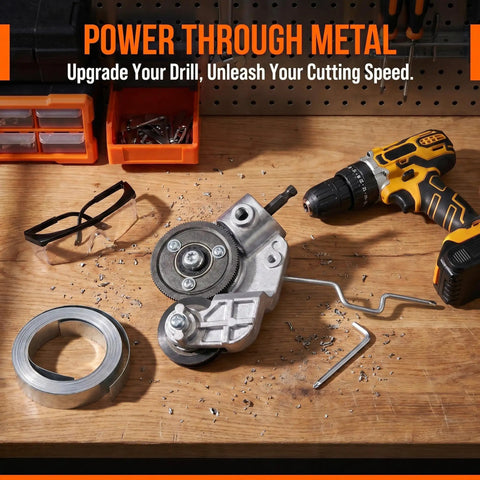 Beast Mode Metal Sheet Cutter Drill Attachment Electric Shears Nibbler For Iron Steel Copper Aluminum Heavy Duty Metal Cutting Tool For Power Drill For Any Metal Job Or DIY Projects on drill
