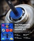 Heavy Duty Bearing Race And Seal Driver Kit 15 Piece With 2 11 16 Inch To 4 1 8 Inch Adapters Knurled And Pneumatic Handles