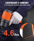 Heavy Duty Pneumatic Impact Wrench And Air Hammer Kit Featuring Killer Torque Specs 46 Pound Mechanic Ripper with rubber grip.