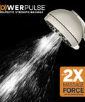 High Pressure Handheld Shower Head With Hose PowerPulse Massage 6 Modes Brushed Nickel Finish Easy Install Flexible Hose