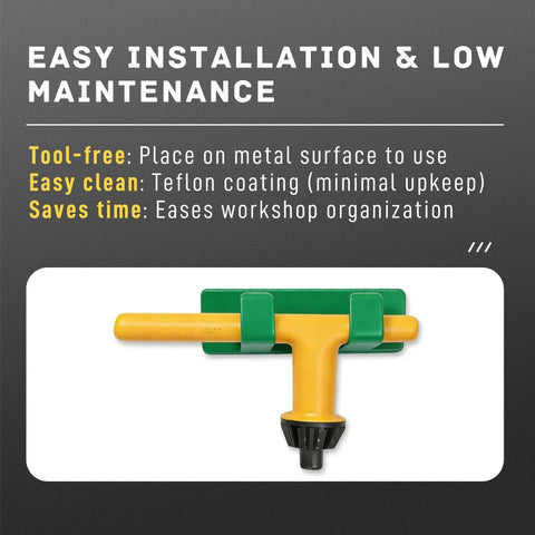 Heavy Duty Magnetic Chuck Key Holder 2 Pack Hella Secure Mounts On Drill Presses Lathes And Mills With Greaseproof Teflon Coat for easy installation.