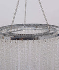 Detail of Three Tier Sparkling Iridescent Acrylic Beaded Hanging Chandelier with diamond cut beads and chains