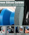 6 Inch Green Silicon Carbide Grinding Wheel 120 Grit Heavy Duty Shop Ready Accessory close-up on grinding disc for metal work.
