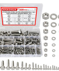 M3 M4 M5 M6 M8 M10 M12 Metric Stainless Steel Bolts And Nuts Kit 304 A2-70 Heavy Duty Flat Hex Head Screws With Nuts Gaskets And Lock Washers