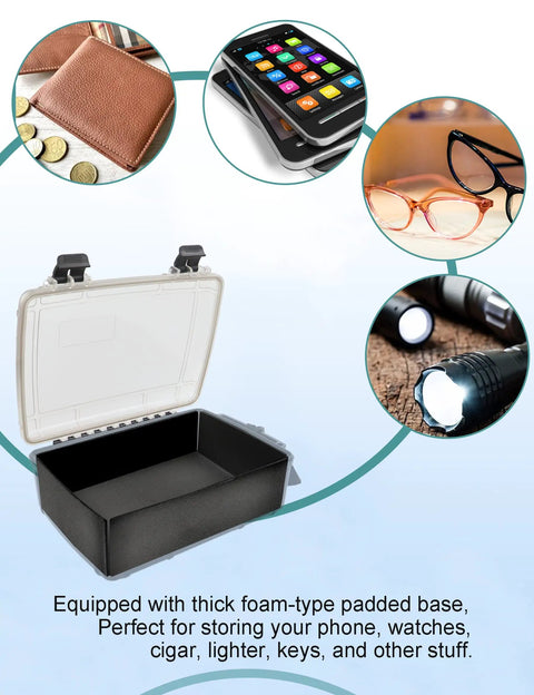Waterproof Dry Box For Boat And Kayak, Watertight Storage Container For Phones Keys Lighters Watches And More, open lid view