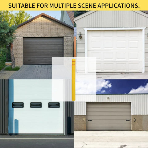 Image of Tough As Nails Heavy Duty Bollard Cover Shields Parking Lots And Docks From Scrapes While Taking No Scratches From Heavy Traffic Built For Any Weather Solid Barrier For Warehouses Bright Yellow on various garage doors.