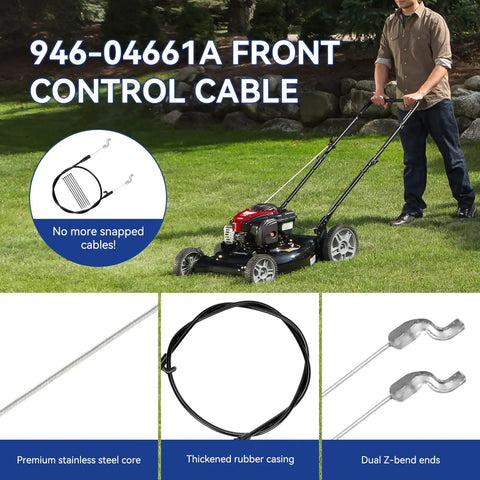 Replacement Control Cable For 21 Inch Gas Self Propelled Mowers Fits Troy Bilt Craftsman MTD Yard Machines 140cc 190cc Briggs Stratton Engines Plug And Play DIY Friendly Easy Install, steel core cable with Z-bend ends