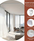 Flexible Bendable Ceiling Curtain Track 5 Meters Long For Room Dividers Window Treatments Shower Stalls RVs And Trailers A Dope Versatile Multi Purpose Ceiling Track For Curtains That Fits Any Layout, curved in living room