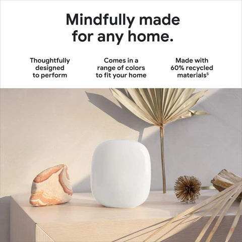 WiFi Pro Mesh Router With WiFi 6E Speed Ultra Fast Rock Solid Connection For Entire Home Whole Coverage Snow Finish