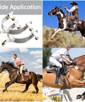 Stainless Steel Cowboy Spurs with Spur Straps and Copper Cap Buckle, Western Equestrian Gear for Riders, Boots, Trail, Ranch, Show