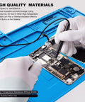 Pro Grade Heat Resistant Solder Pad with Anti Static Magnetic Silicone Large Workbench Pad with Built In Scale for repairs