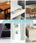 Ultra Thin Silicone Corner Guards Set Of 8 for furniture and windows shown on table, drawer, cabinet, and window corners