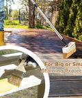 Long Reach Deck Stain Brush Kit With 60 Inch Extension Pole for easy staining of deck and outdoor furniture with 7-inch brush