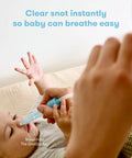 Using NoseFrida Snotsucker on baby from All In One Baby Health Care On The Go Travel Kit With NoseFrida Snotsucker Rectal Thermometer MediFrida Medicine Dispenser And Portable Carrying Case Ideal Gift Set For Parents