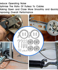 Garage Door Cable Replacement Kit for Overhead Sectional Doors With Four Beefy 3 Inch Heavy Duty Pulleys And Two Galvanized Seven By Seven One Eighth Inch Aircraft Cables, Twelve Fasteners, Built For Torsion And Extension Spring Systems in use