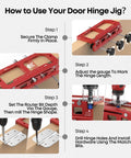 Pro Grade Aluminum Door Hinge Jig And Router Template For Diy Woodworking, Adjustable Door Mortiser tutorial steps