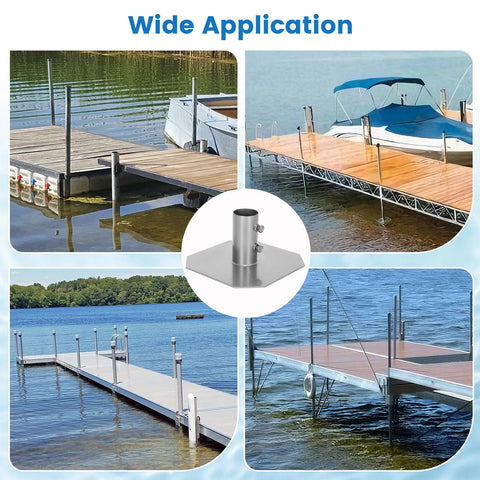 Heavy Duty Dock Base Plates 4 Pack For Floating Docks Stationary Foot Plates For Posts Pipes And Legs Metal Construction Durable