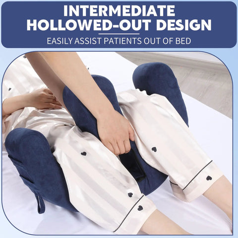 Easy Bedridden Patient Turning Pillow With Handle Hole U Shaped Velvet Nursing Pillow for caregivers turning bedridden patient