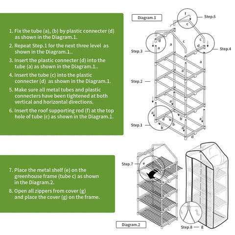 4 Tier Mini Greenhouse For Indoor And Outdoor Use With 24lbs Per Shelf, Portable No Fuss Assembly, Durable PE Cover, Grab And Go Setup For Balcony Patio Backyard Garden, Great For Herbs Vegetables And Seedlings