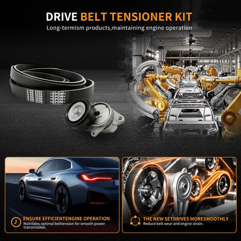 High Performance Serpentine Belt Tensioner Pulley Kit Fits Nissan Altima 2007 2013 2 5L L4 Engine Replacing OE Parts For Reliable Daily Driving And Smooth Operation Under Pressure.