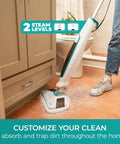 Straight Up Heavy Steam Mop For Sanitizing Sealed Hardwood Tile And Vinyl Floors With Chemical Free Deep Cleaning Power in use.