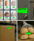 Fluorescent Green Inspection Stickers 1 Inch By 2.25 Inch Pack Of 600 For Quality Control on various packaging and surfaces