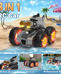 3-in-1 Dope Amphibious RC Car With Water Gun for Land and Water Play on beach