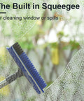 2 In 1 Floor Scrub Brush Grout Scrubber With Long Adjustable Handle Up To 58 Inches 120 Degree Rotatable Grout Cleaner V Shaped Corner Brush For Tough To Reach Areas No Bending Cleaning Tool For Showers And Tile with built-in squeegee cleaning window