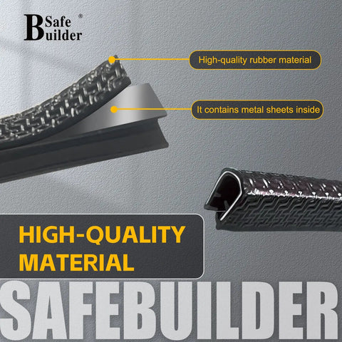 Black Brim Edge Protector Strip For Hard Hats, Pro Grade Hard Hat Accessory, 37.4 Inch Brim Cover with durable rubber material