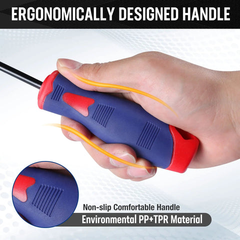 Close-up of ergonomic handle from 9 Piece Precision Pick And Hook Set With Scraper For Auto And Electronics, highlighted grip
