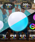 16 Inch LED Light Up Beach Balls 4 Pack With Remote Glow In The Dark Pool Toys Featuring 16 Color Changing Lights And 4 Flash Modes