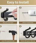 Installation steps for Wall Mounted Heavy Duty Metal Coat Rack With Six Hooks For Coats Hats Bags Robes Keys And Towels