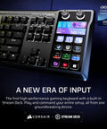 Black Galleon 100 RGB Mechanical Wired Gaming Keyboard With Insane Tactile Feedback And Built In Elgato Stream Deck Integration For A Truly Goated Player One Experience close-up of keys and integrated display.