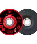 Shop Tested 4 1/2 Inch Type 27 Depressed Center Metal Cut Off Wheel And Grinding Discs 7/8 Inch Arbor showing both sides.