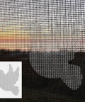 Heavy Duty Screen Patch Repair Kit With Mesh Tape And Adhesive Patch, Tear Resistant Window Screen Restorer, bird pattern patch installed